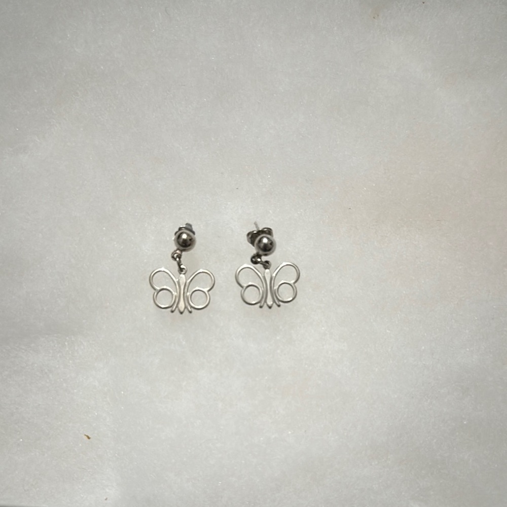 Sarah Coventry Silver Butterfly Earrings